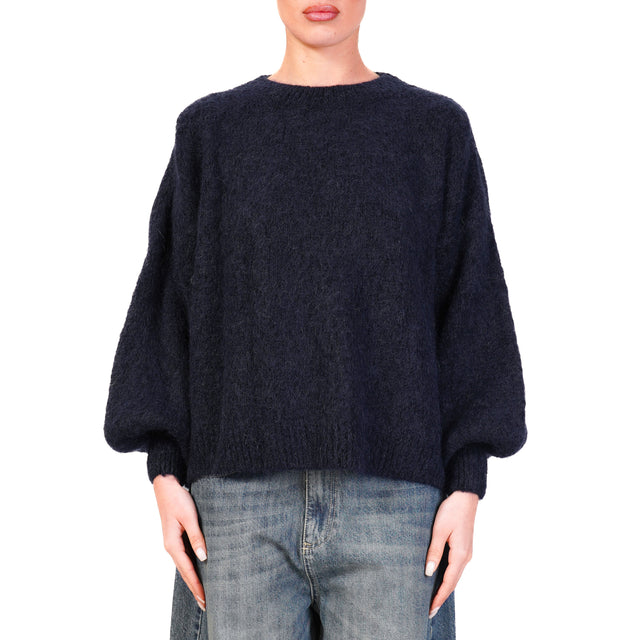 Dixie-Maglia mohair girocollo - blu notte