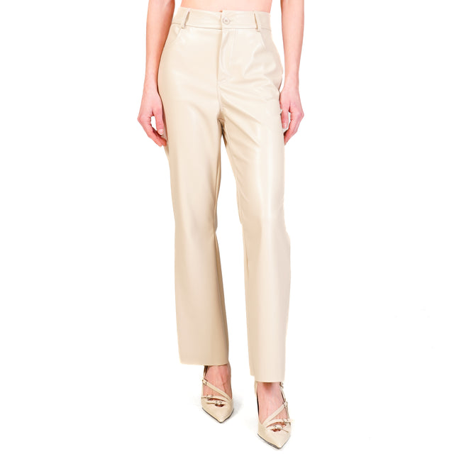 Haveone-Pantalone similpelle - sand