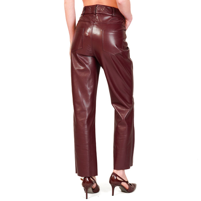 Haveone-Pantalone similpelle - vino