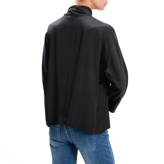 Dixie-Blusa cut out con fiocco - nero