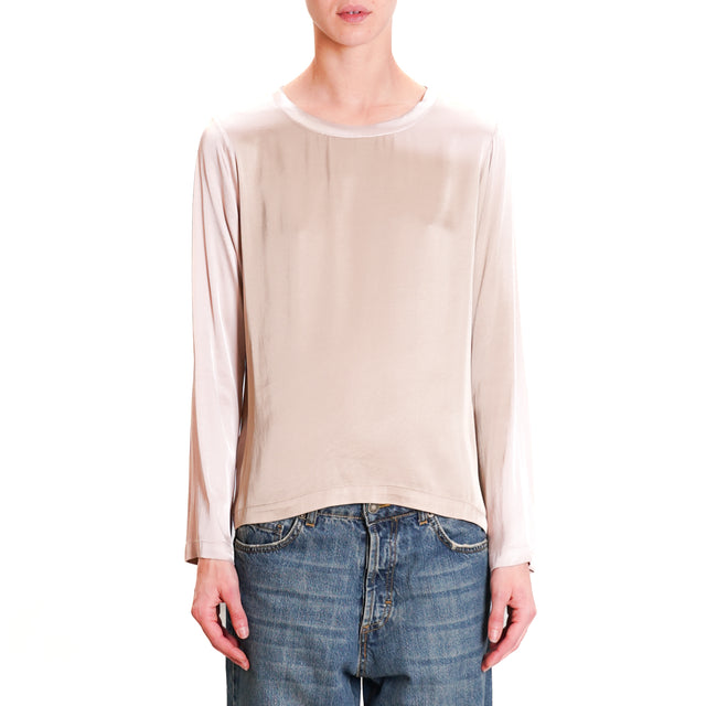 Dixie-Satin Blouse - Taupe