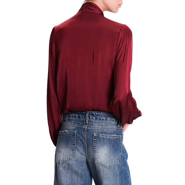 Dixie-Blusa incrociata satin - rouge