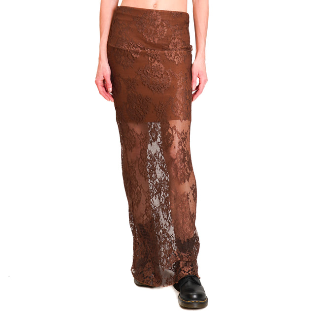 Dixie-Lace Skirt - dark brown