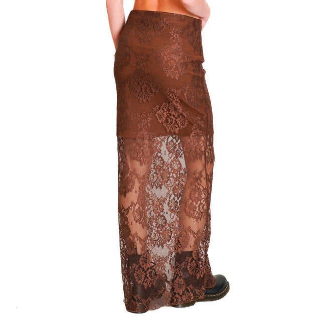 Dixie-Lace Skirt - dark brown