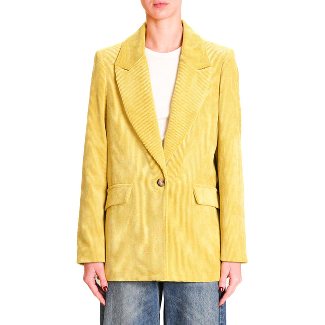 Dixie-500 Stripe Velvet Jacket - Lime