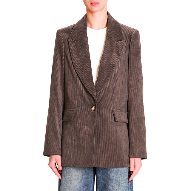 Dixie-500 line velvet jacket - dark brown