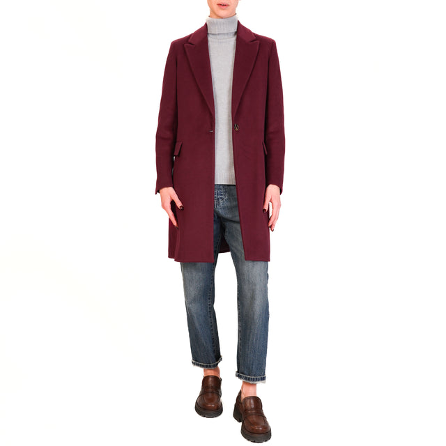 Dixie-Cappotto 1 bottone spacco dietro - Bordeaux