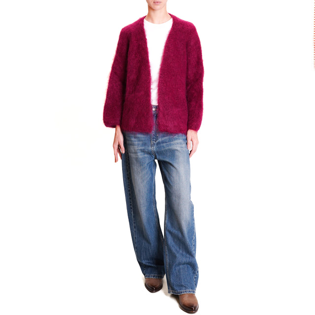 Dixie-Cardigan mohair - wine