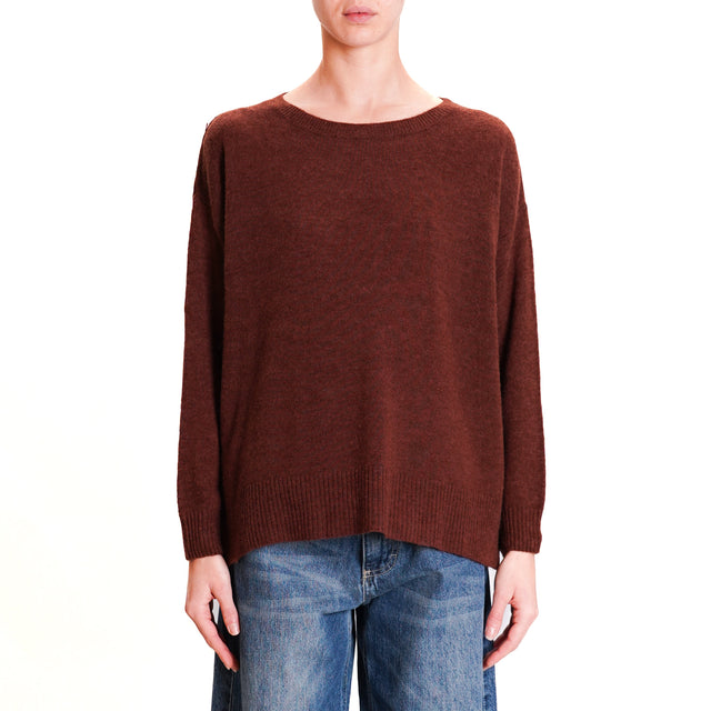 Dixie-Alpaca Blend Crewneck Sweater - Coffee