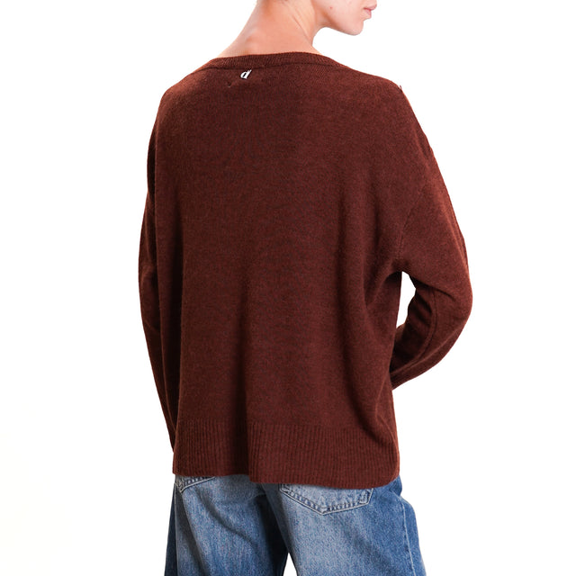 Dixie-Alpaca Blend Crewneck Sweater - Coffee