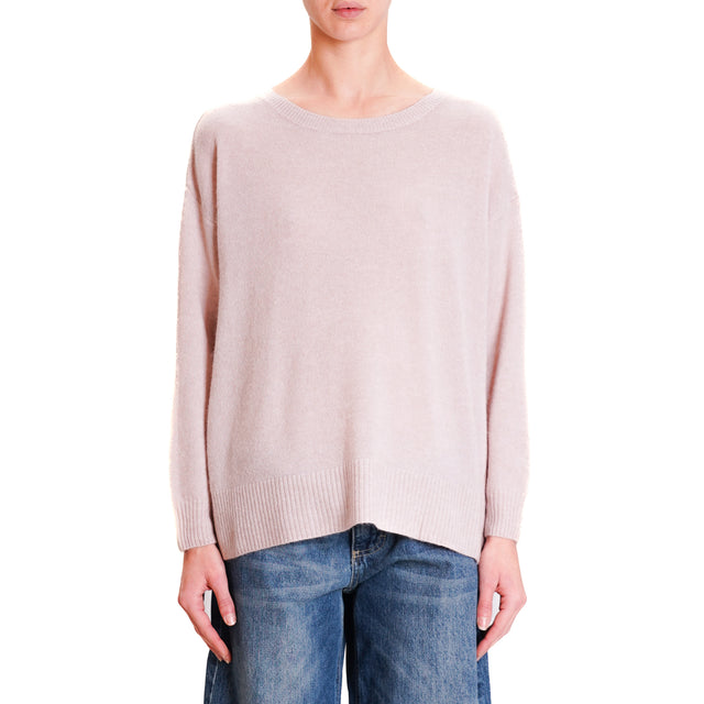 Dixie-Alpaca Blend Crewneck Sweater - Pink