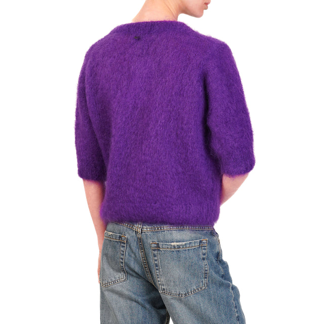 Dixie-Maglia mohair mezza manica - viola