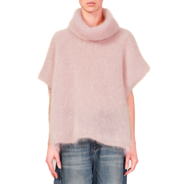 Dixie-Maglia collo alto mohair - cipria