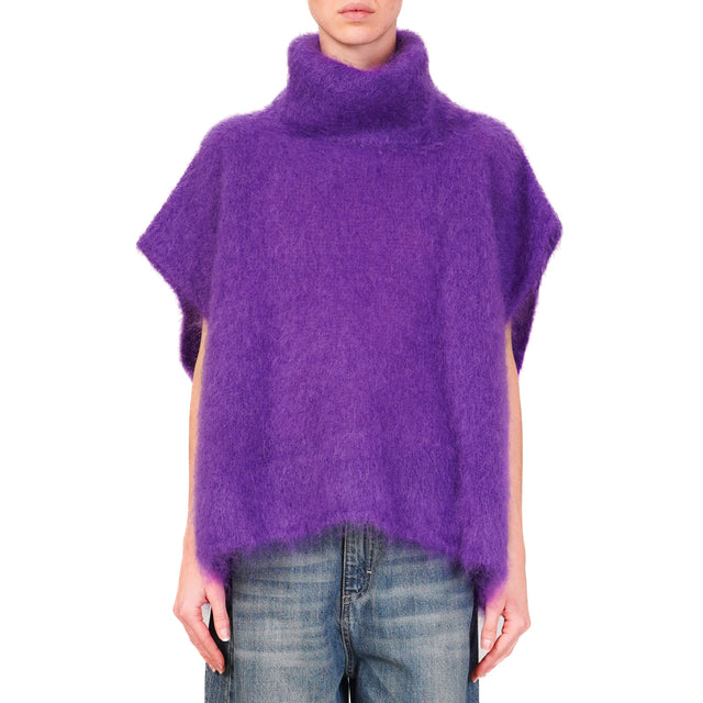 Dixie-Maglia collo alto mohair - viola