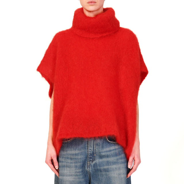 Dixie-Maglia collo alto mohair - rosso