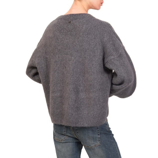 Dixie-Maglia mohair girocollo - antracite