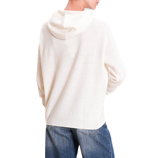 Dixie - 100% SOFT Wool Hooded Sweater - Cream