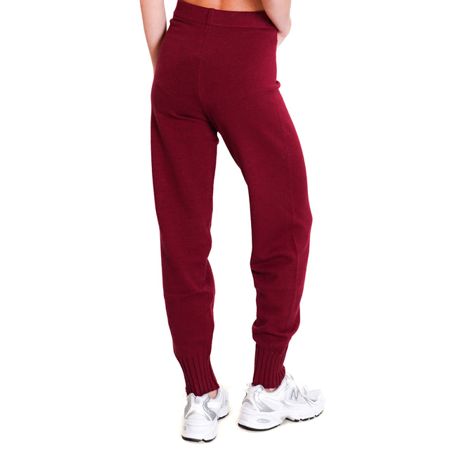 Dixie-Pantalone in maglia con elastico - Bordeaux