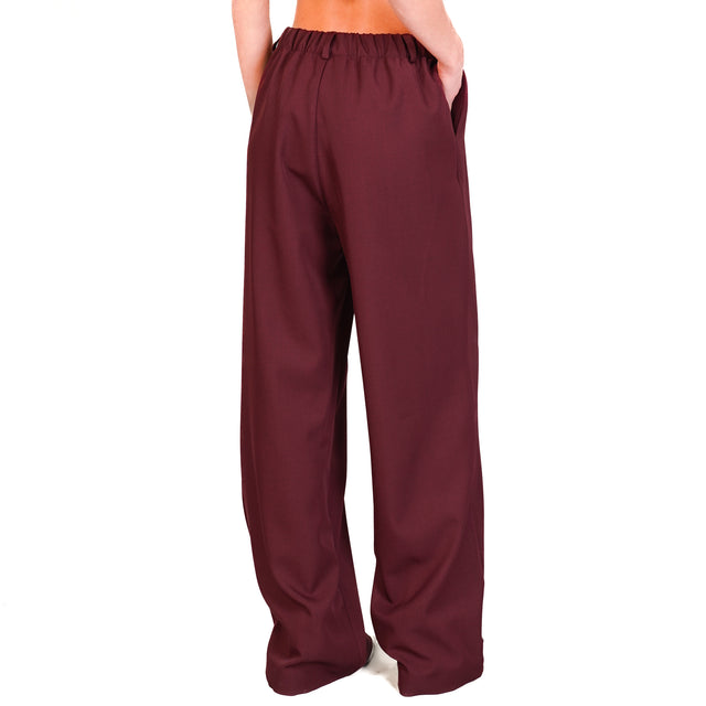 Dixie-Pantalone con pince elastico dietro - Bordeaux