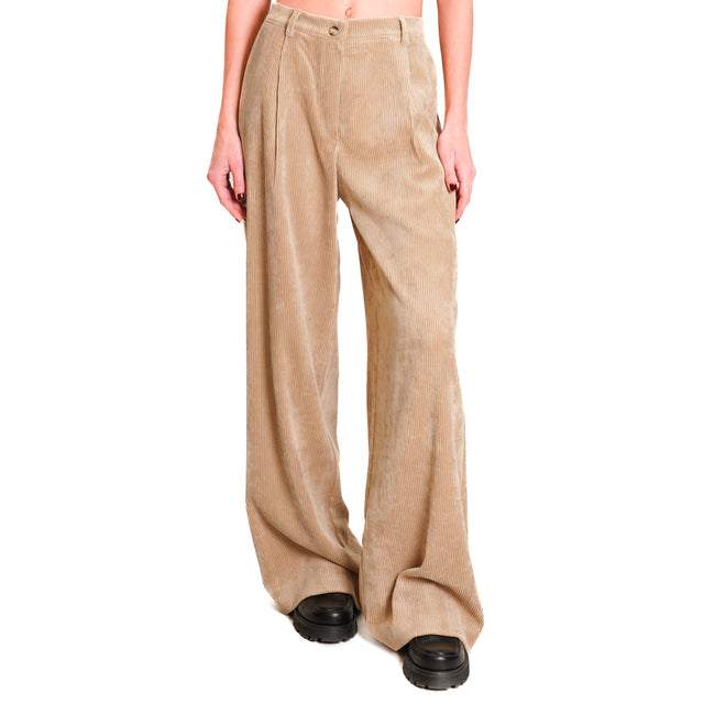 Dixie-500 line velvet trousers - camel