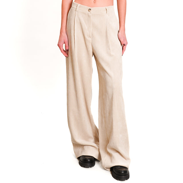 Dixie-500 line velvet trousers - sand