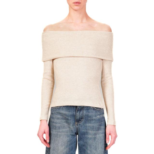 Dixie-Maglia shiffer con lurex - beige