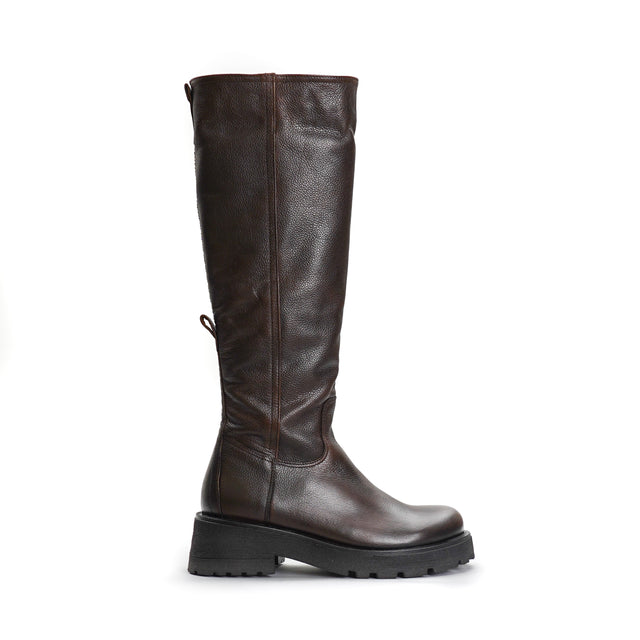 Felmini-High leather boot - dark brown