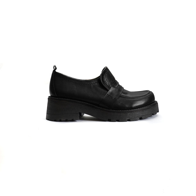 Felmini-Leather Moccasin - Black