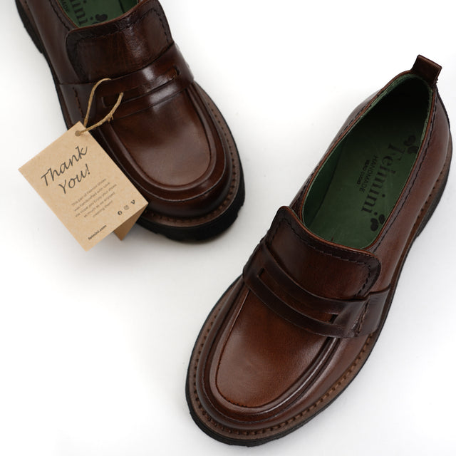 Felmini-Leather Moccasin - Cigar