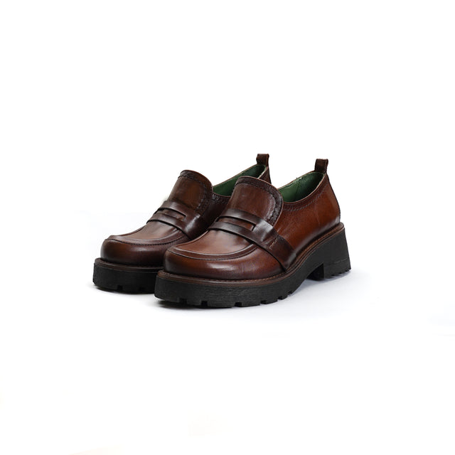 Felmini-Leather Moccasin - Cigar