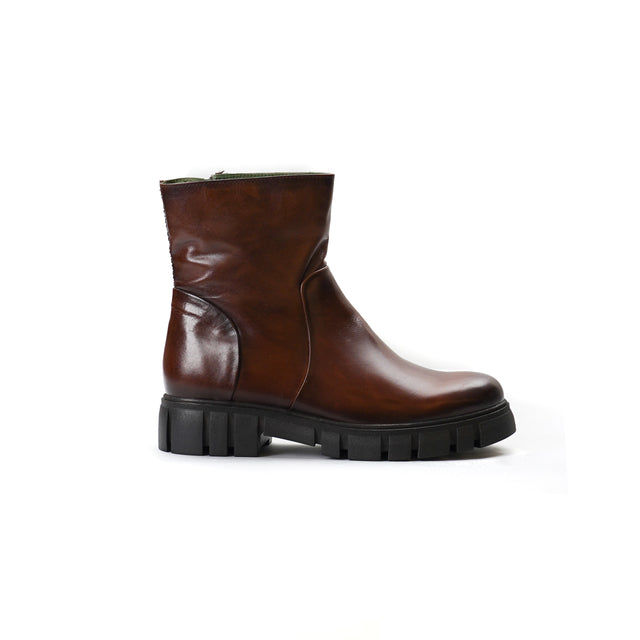 Femini-Leather ankle boot - cigar