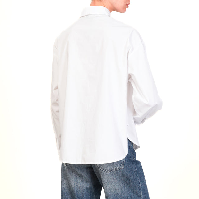 Haveone-Camicia in cotone con spilla fiocco - bianco/rosso