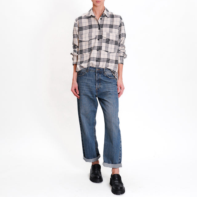 Haveone-Tartan Shirt - sand/black