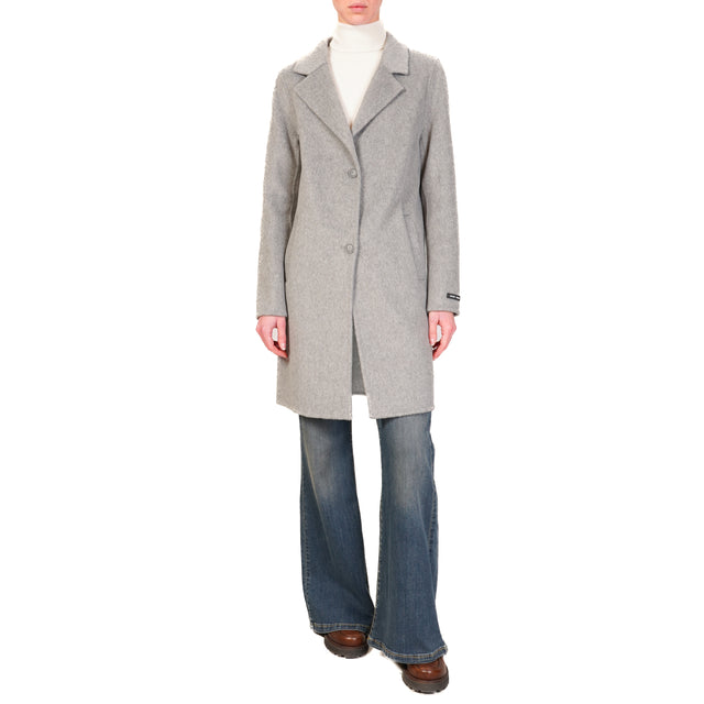 Haveone-Cappotto hand made 2 bottoni misto lana - grigio chiaro