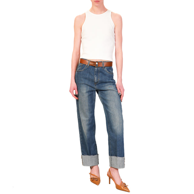 Haveone-Jeans MANDY taglio vivo con cintura - denim chiaro