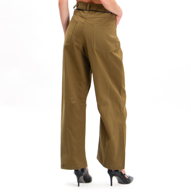 Haveone-Pantalone con cintura - muschio