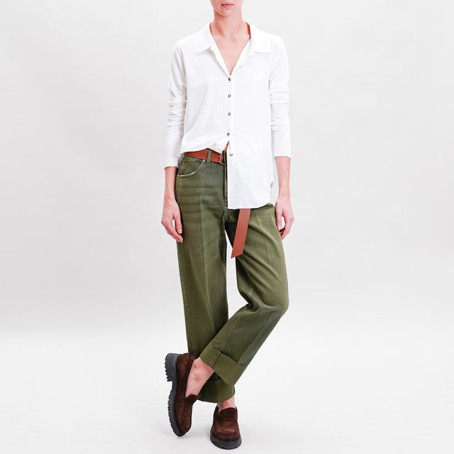 Haveone-Jeans MANDY cotone drill stone wash - militare