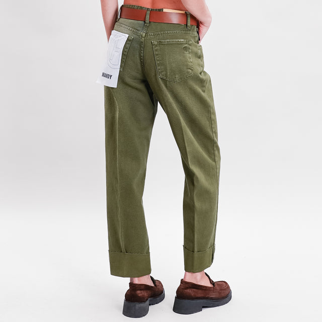 Haveone-Pantalone MANDY cotone drill stone wash - militare