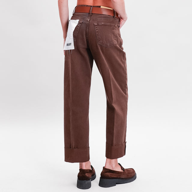 Haveone-Pantalone MANDY cotone drill stone wash - moro