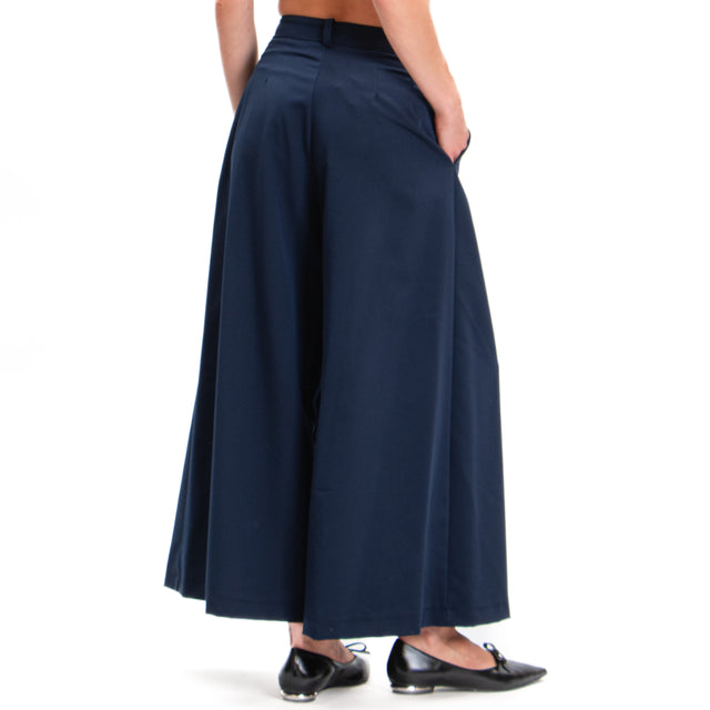 Haveone-Pantalone wide leg con pinces - blu