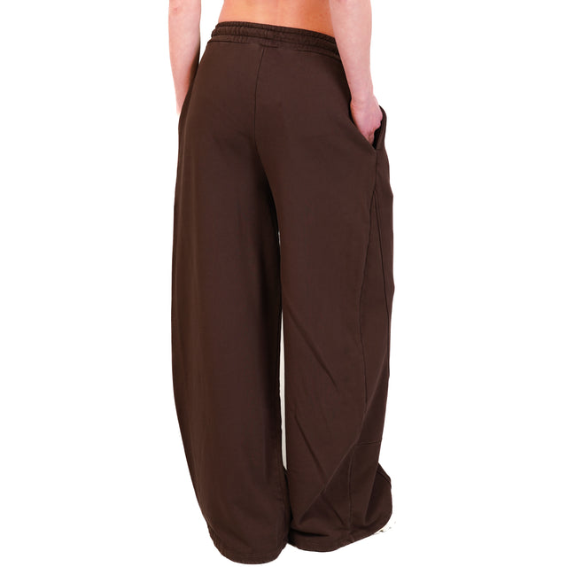 Haveone-Pantalone in felpa con coulisse - cioccolato