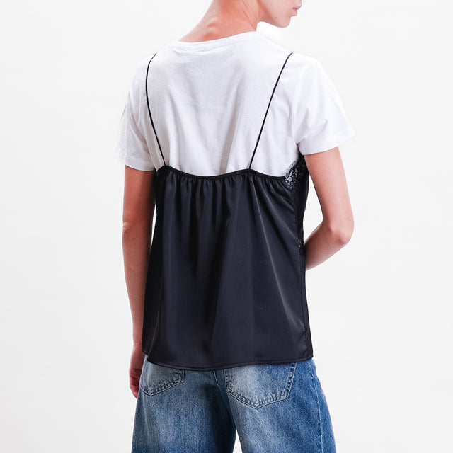 Haveone-T-shirt + top - nero/bianco