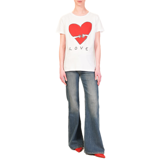 Haveone-T-shirt "LOVE" - bianco/rosso