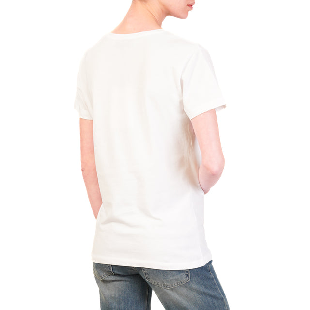 Haveone-T-shirt "AMOUR" - bianco/rosso