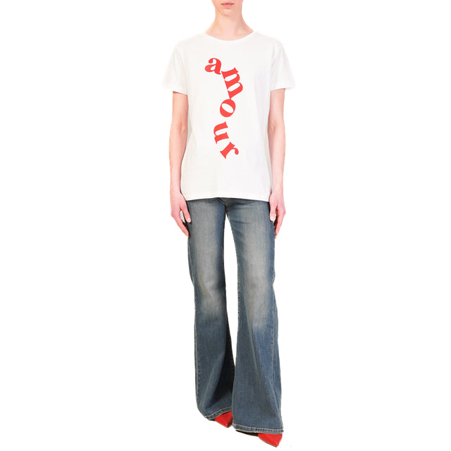 Haveone-T-shirt "AMOUR" - bianco/rosso