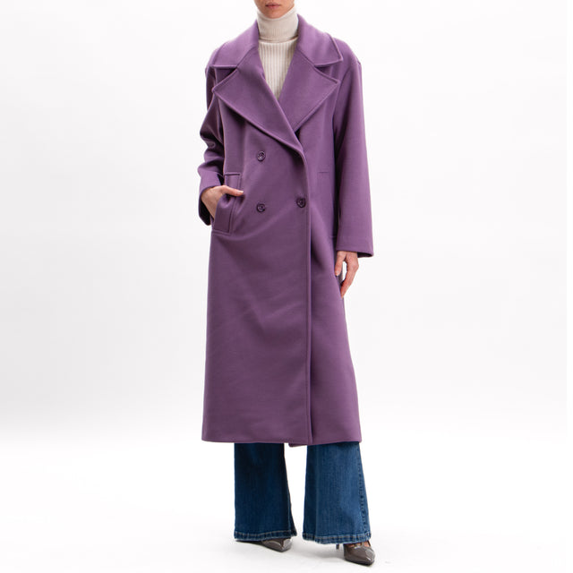 Imperial-Double-breasted coat - mauve