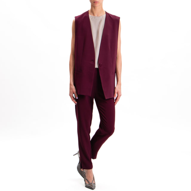 Imperial-Gilet 1 button - wine