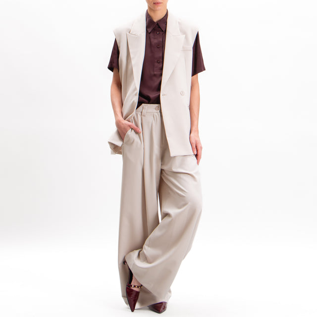 Imperial-Pantalone palazzo con pinces - mastice