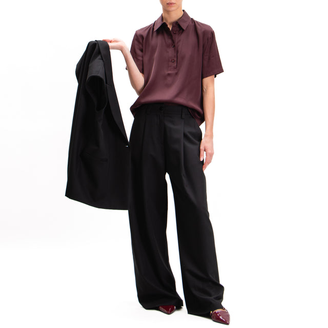 Imperial-Palazzo trousers with pleats - black