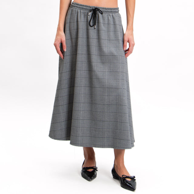 Imperial-Prince of Wales Skirt with Drawstring - Grey/Black